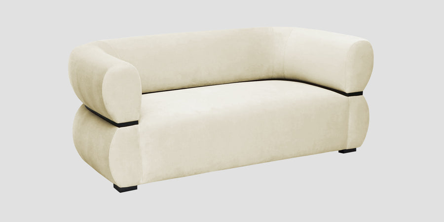 Kula Velvet 2 Seater Sofa In Warm White Colour - Febonic Living
