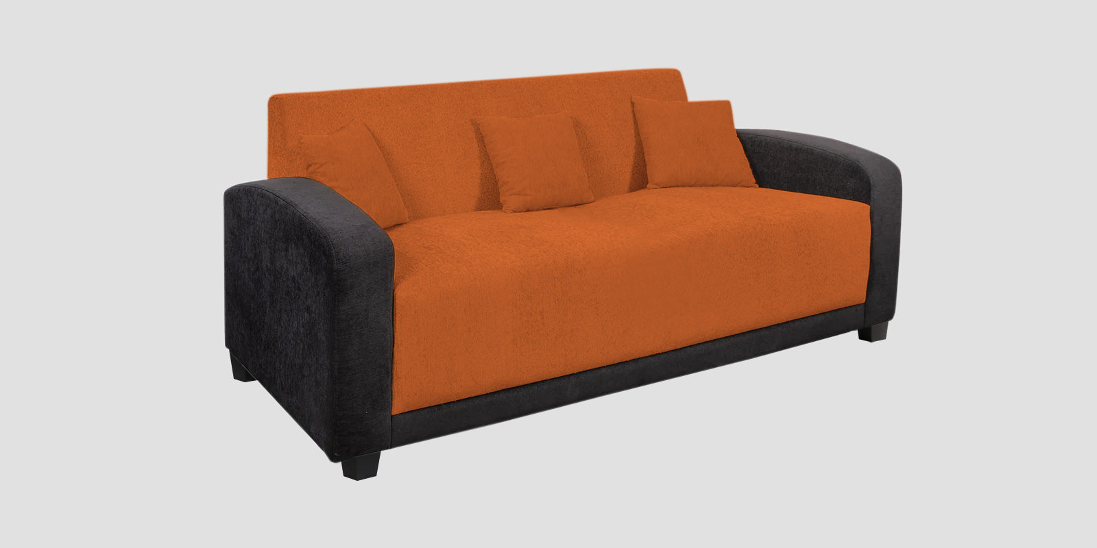 Alex Fabric 3 Seater Sofa In Vivid Orange Colour - Febonic Living