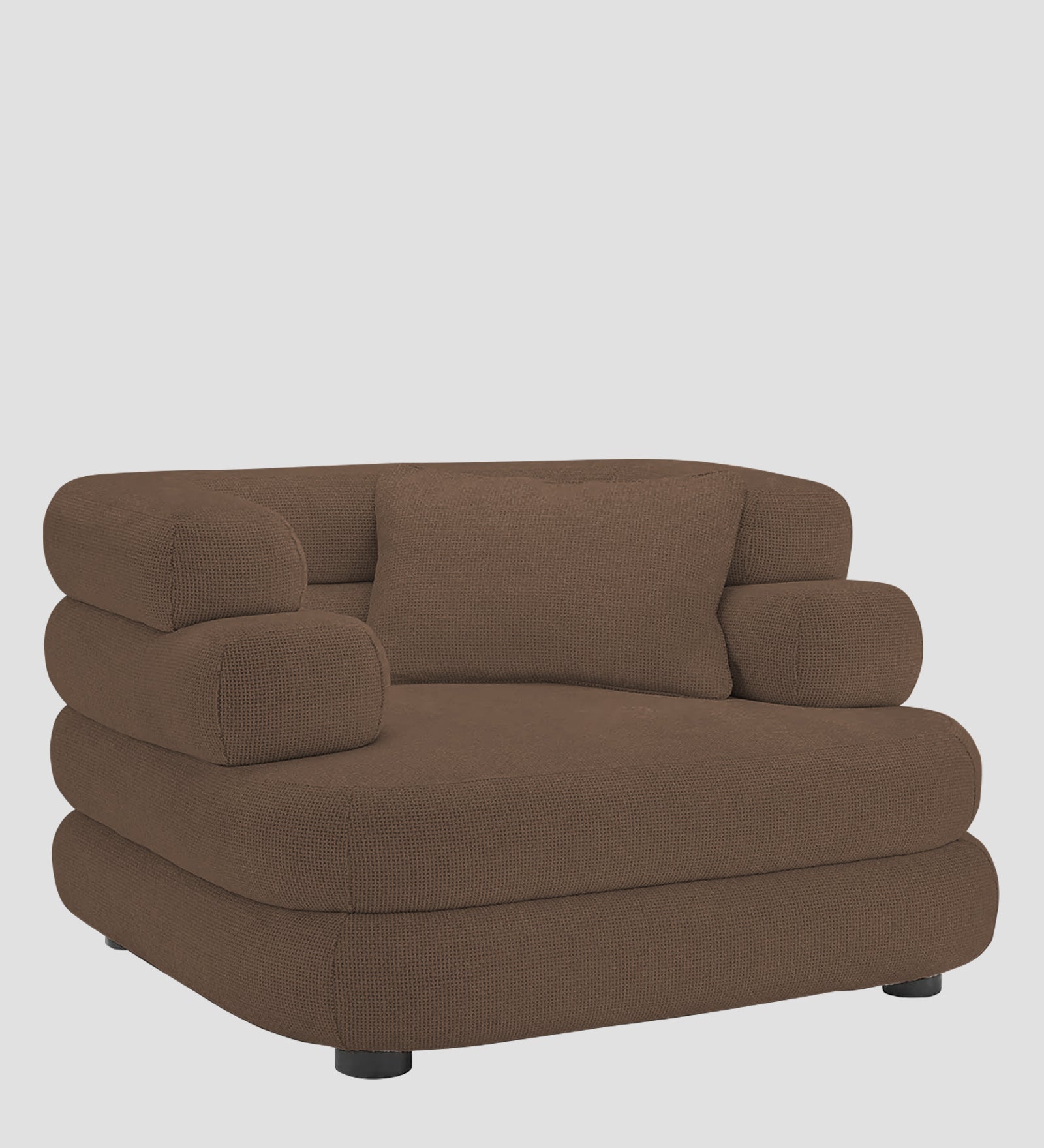 Wener Fabric 1 Seater Sofa in Rosy Brown Colour