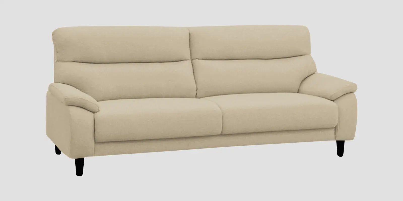 Zibby Fabric 3 Seater Sofa In Cotton Beige Colour Febonic Living
