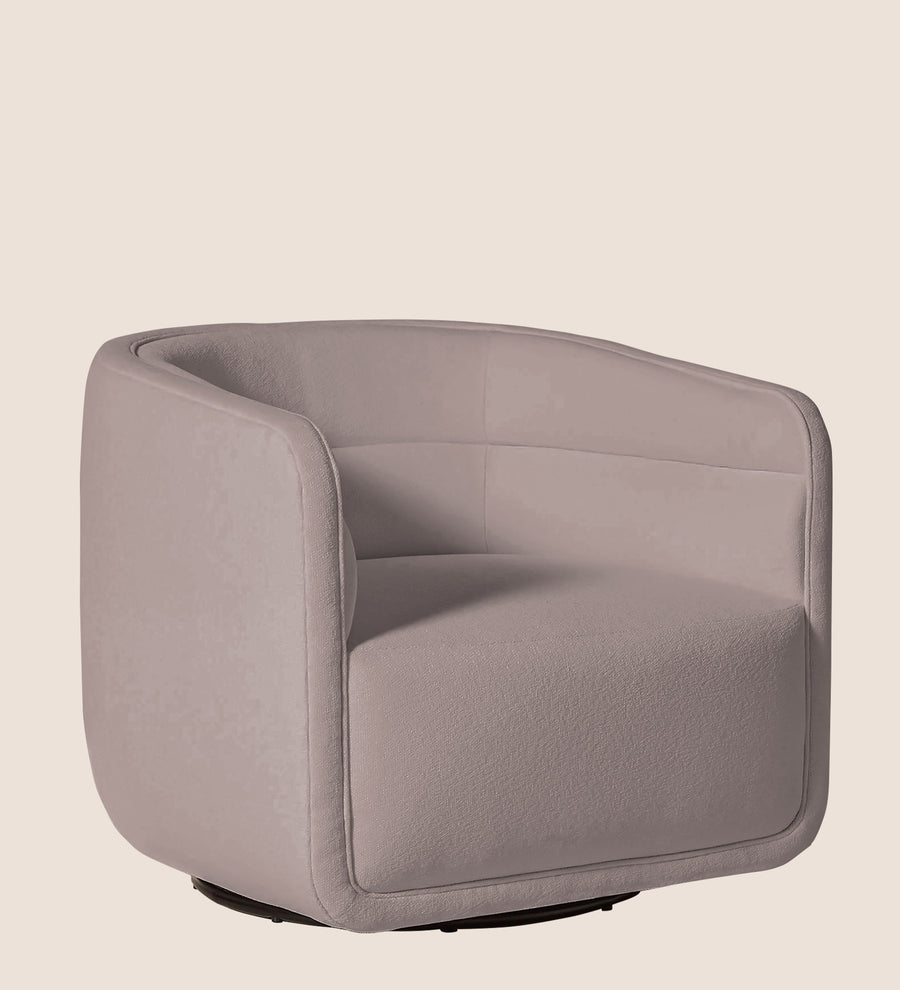 Ria Fabric Swivel Chair In Almond Beige Colour - Febonic Living