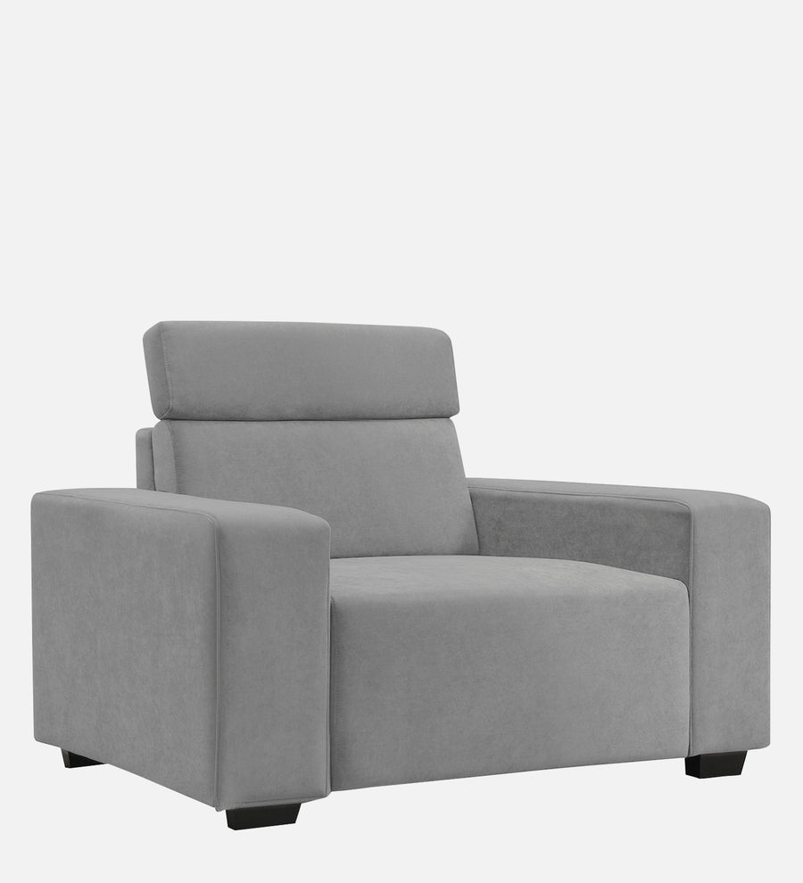 Hiro Fabric 1 Seater Sofa In Smoke Grey Colour - Febonic Living
