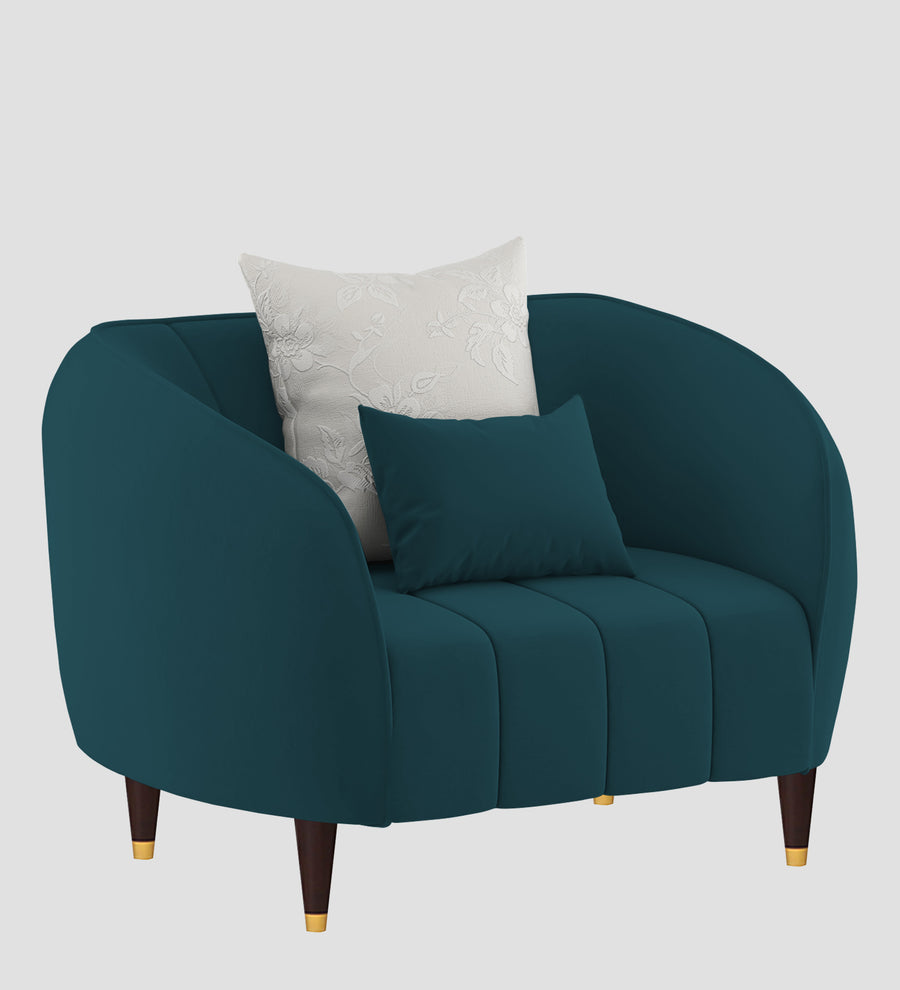 Hairo Velvet 1 Seater Sofa In Arabian Green Colour - Febonic Living