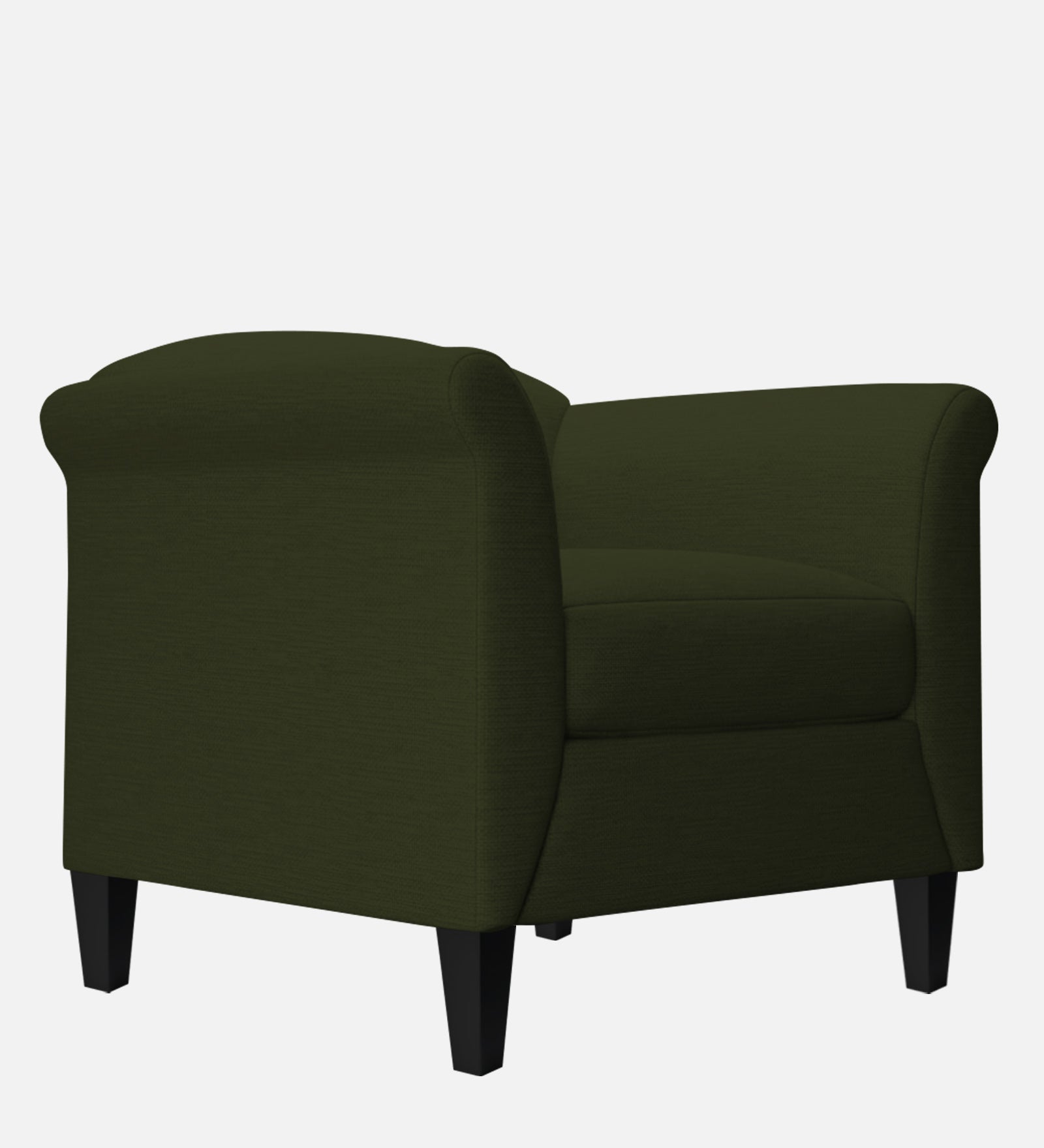 Kimber Fabric 1 Seater Sofa in Olive Green Colour