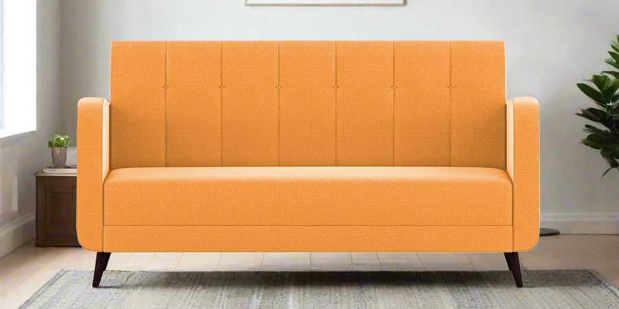 Wiki Velvet 3 Seater Sofa In Tangerine Orange Colour - Febonic Living