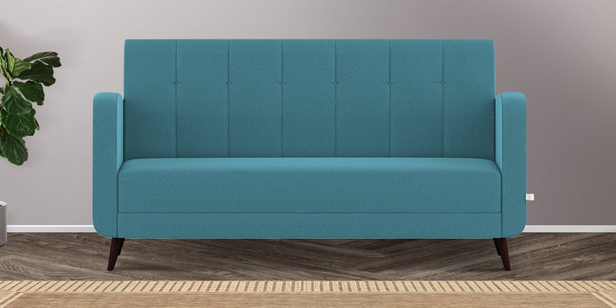 Wiki Velvet 3 Seater Sofa In Aqua Blue Colour - Febonic Living