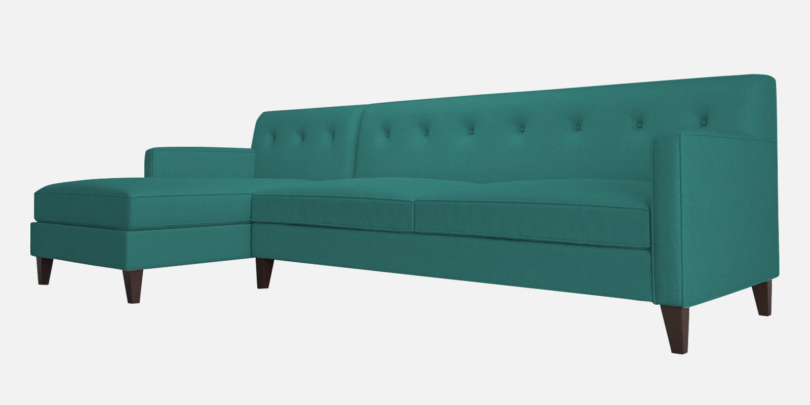 Miller Fabric RHS Sectional Sofa (3+Lounger) in Sea Green Colour