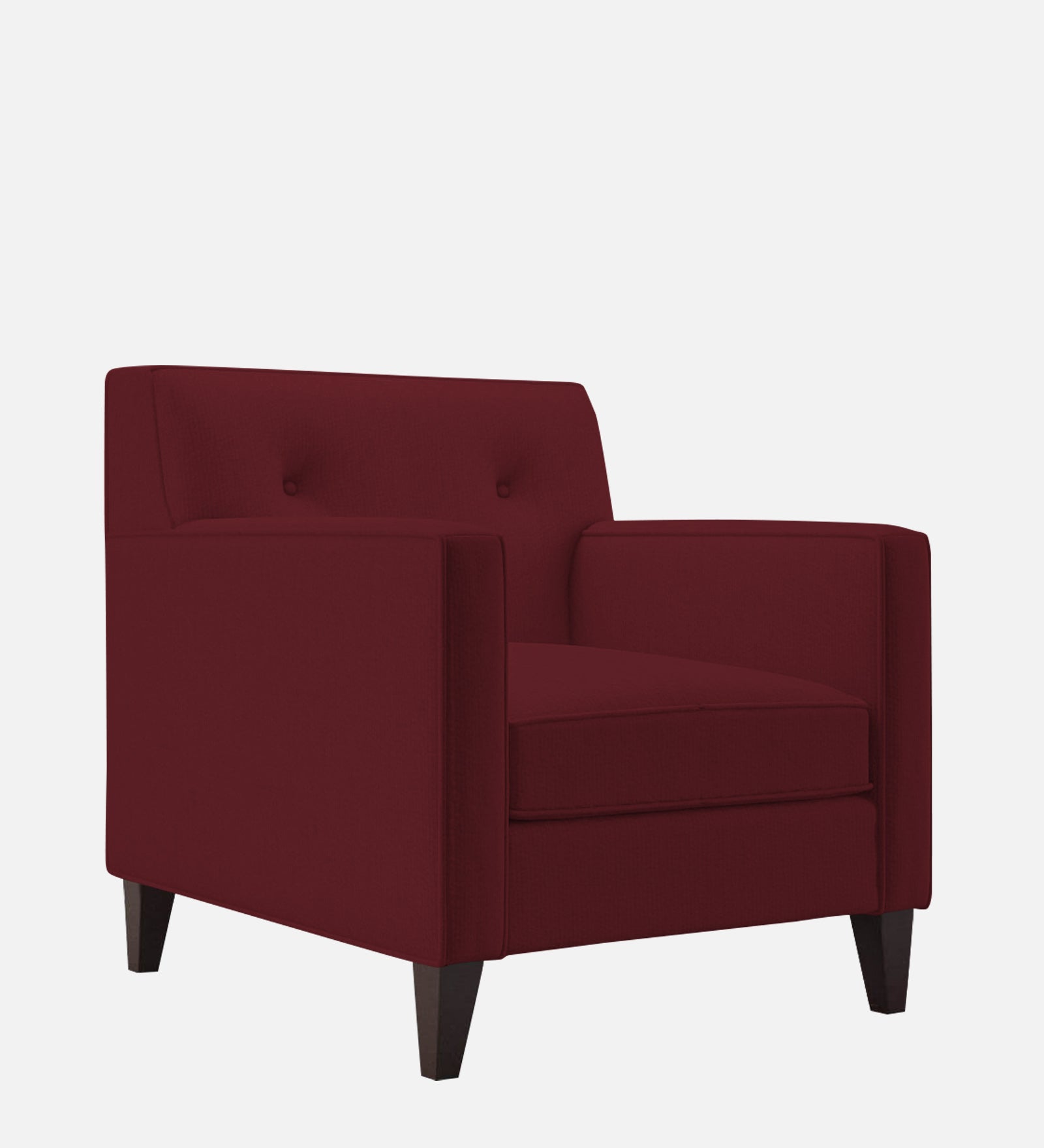 Miller Fabric 1 Seater Sofa in Blood Maroon Colour