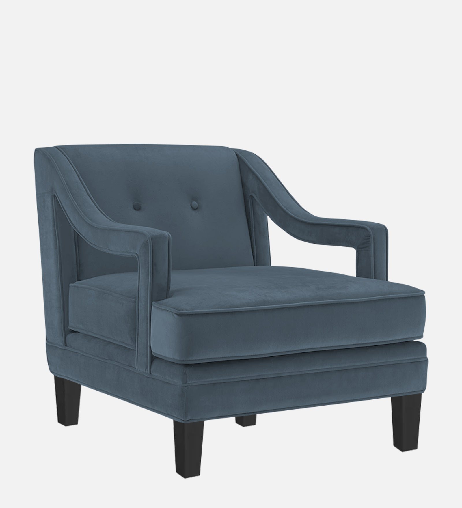 Daffy Velvet 1 Seater Sofa In Oxford Blue Colour