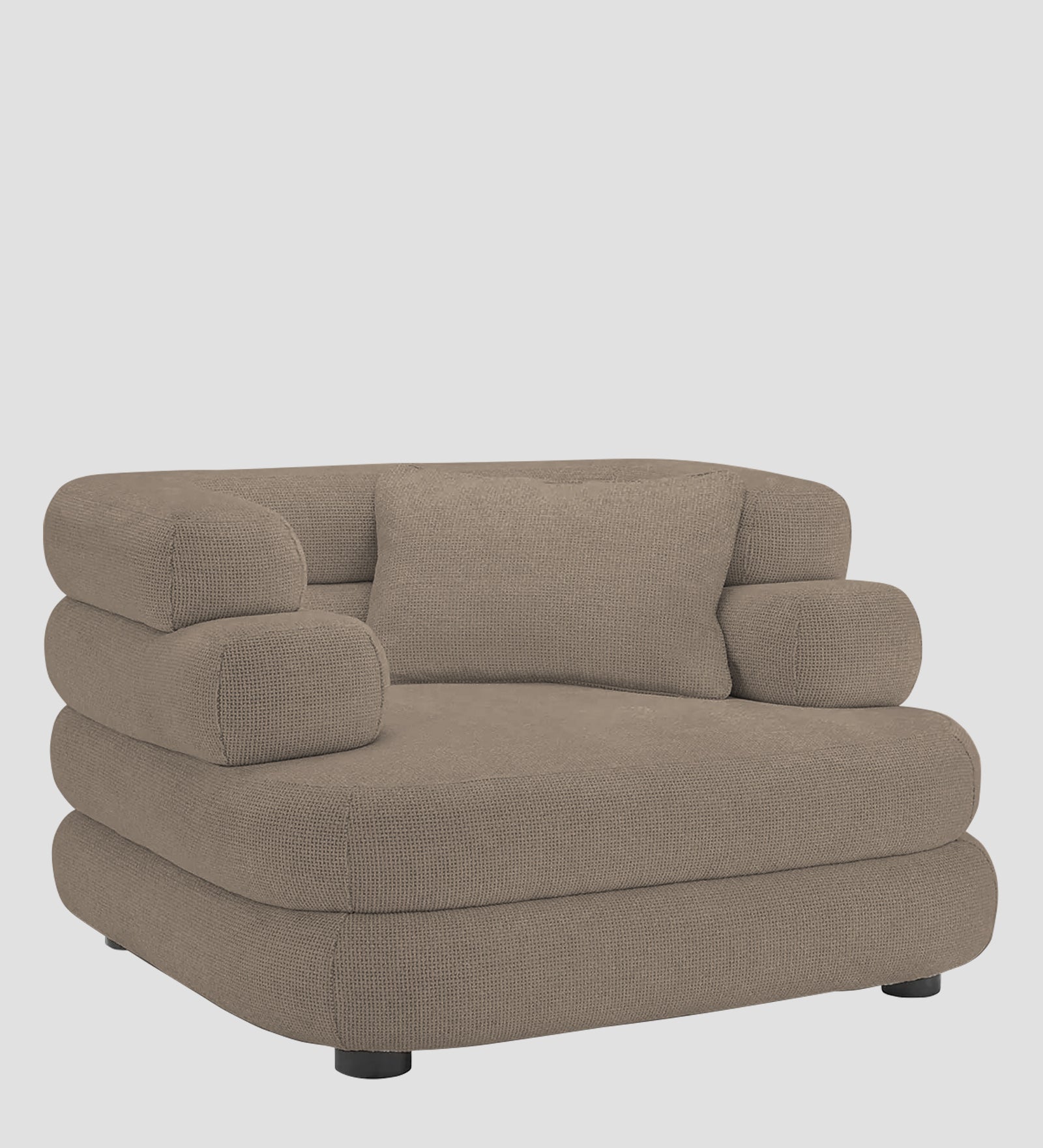 Wener Fabric 1 Seater Sofa in Hazel Beige Colour