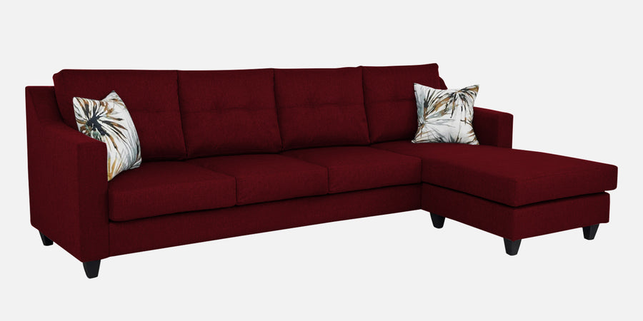 Welly Fabric Lhs Sectional Sofa 3 Lounger In Ruby Red Colour - Febonic Living