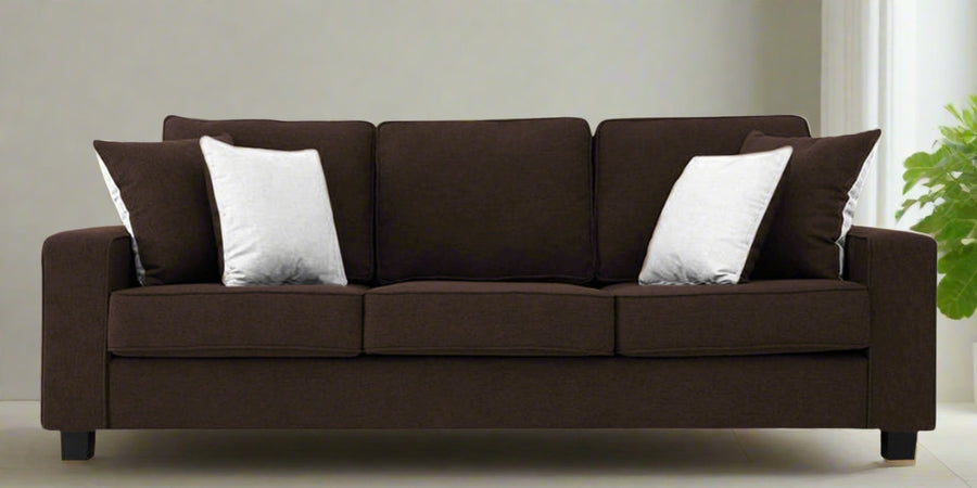 Ladybug Fabric 3 Seater Sofa In Coffee Brown Colour - Febonic Living