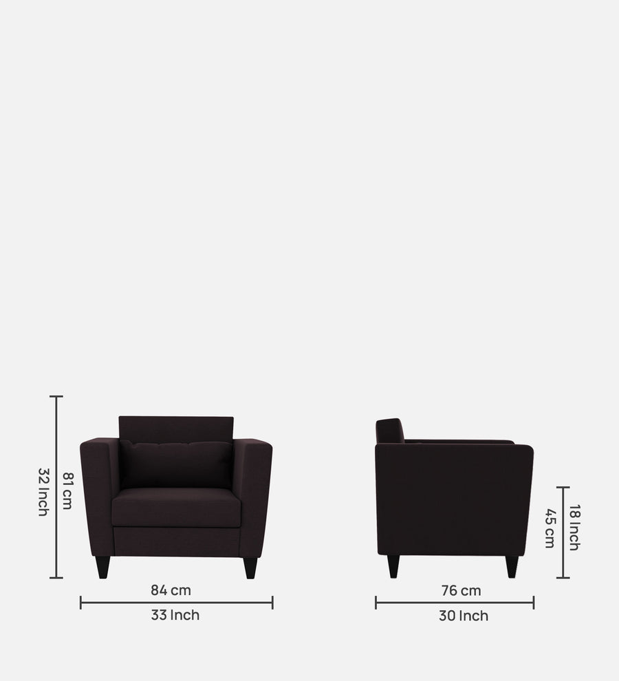 Tokyo Fabric 1 Seater Sofa In Cara Brown Colour - Febonic Living
