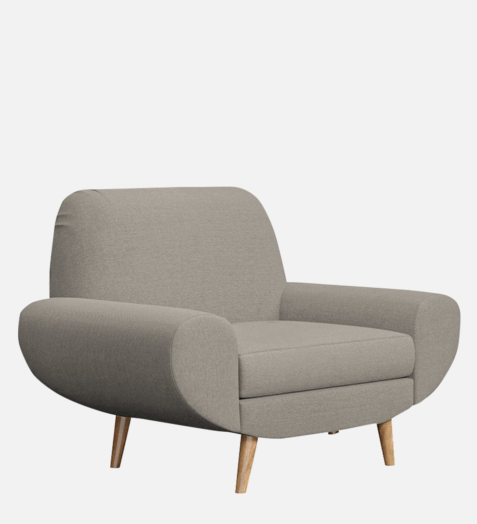 Jessy Fabric 1 Seater Sofa in Ash Grey Colour