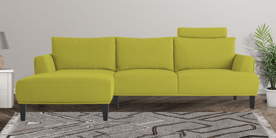 Como Fabric Rhs Sectional Sofa 3 Lounger In Parrot Green Colour - Febonic Living