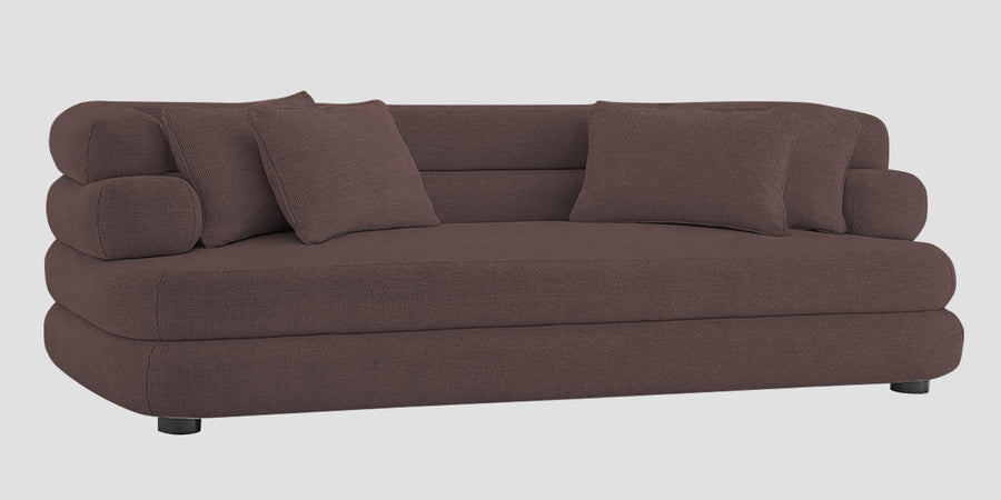 Wener Fabric 3 Seater Sofa In Night Brown Colour - Febonic Living
