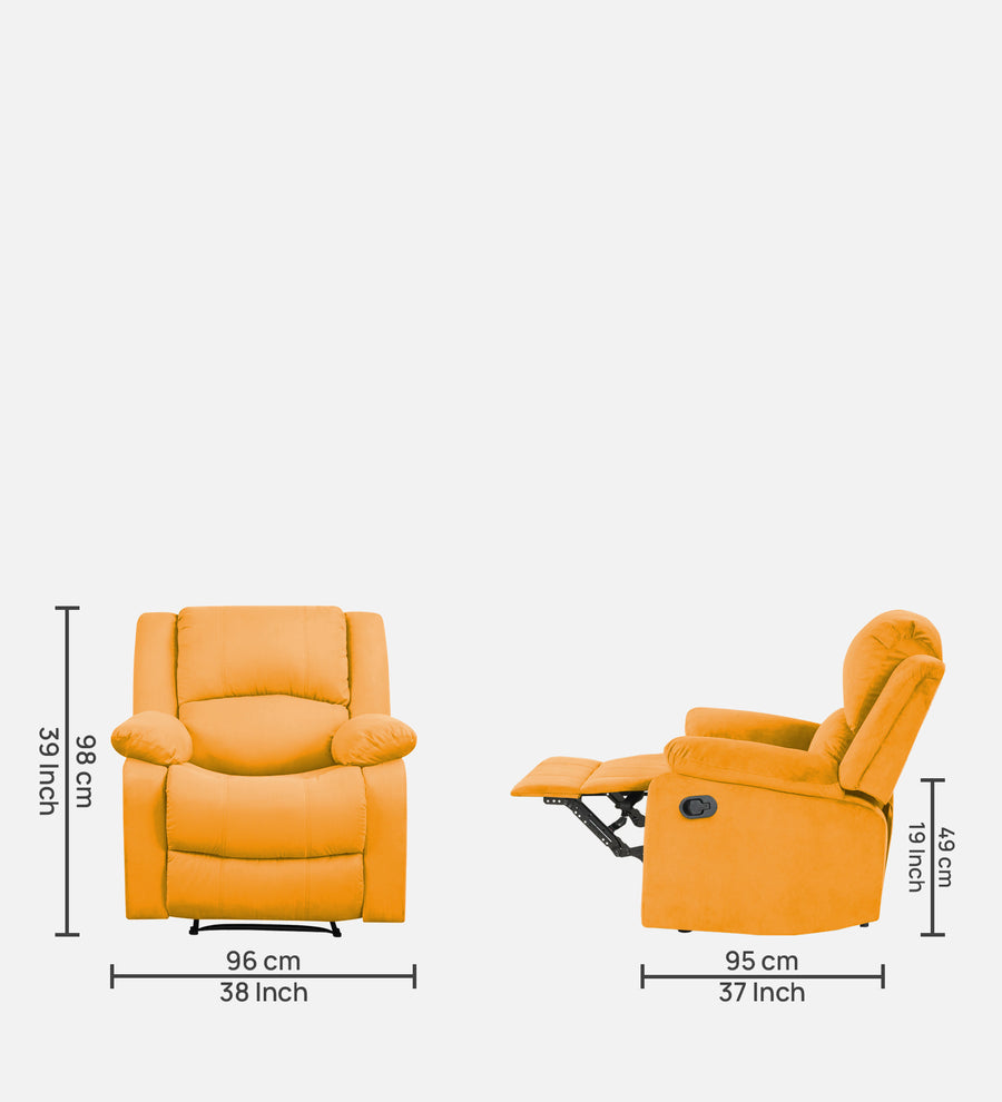 Lexi Fabric 1 Seater Motorized Recliner In Safforn Yellow Colour - Febonic Living