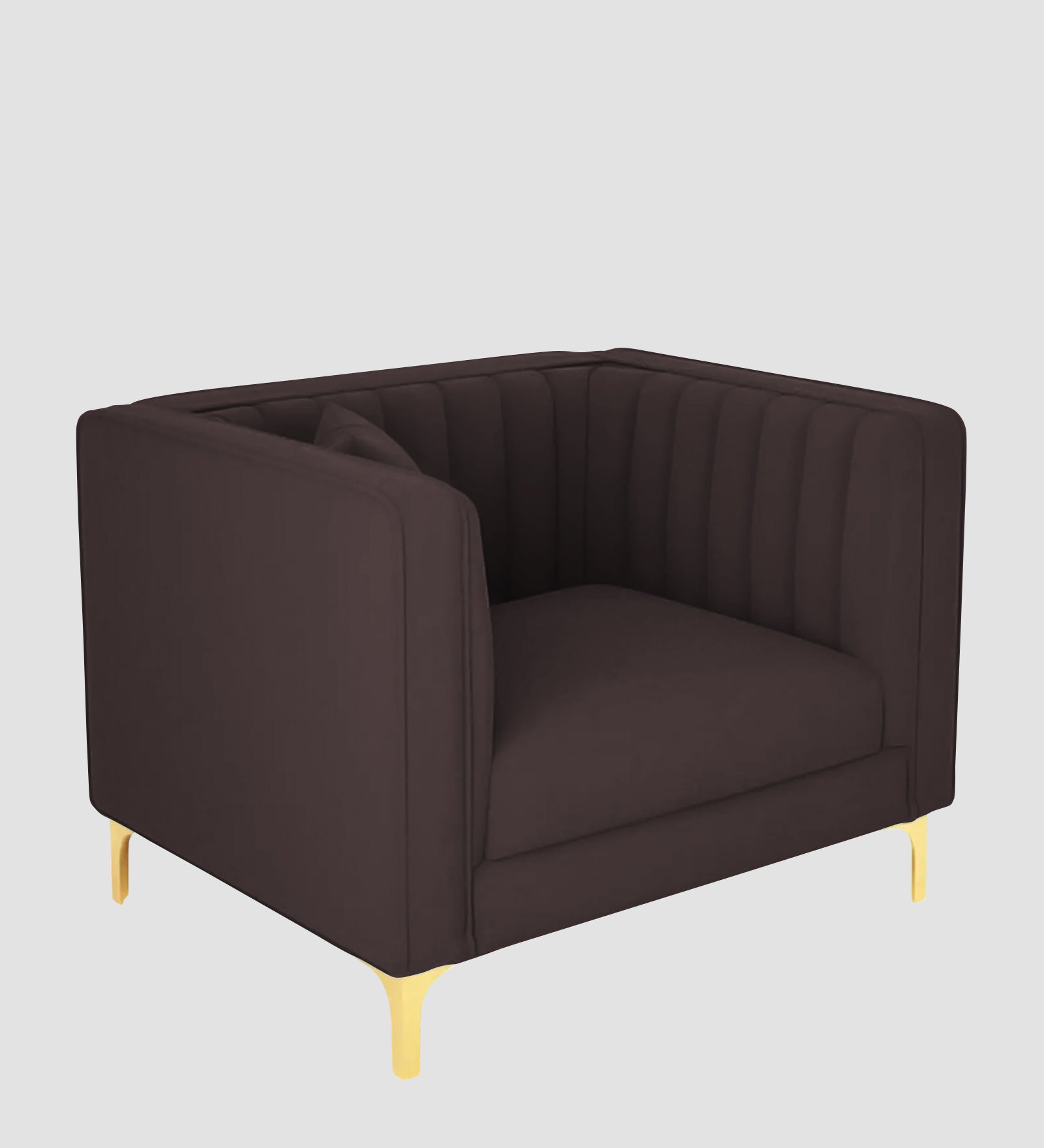 Saban Velvet 1 Seater Sofa in Mocha Brown Colour - Febonic Living