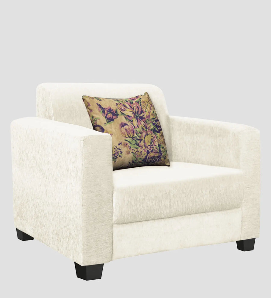 Lipu Fabric 1 Seater Sofa In Ivory Cream Colour - Febonic Living