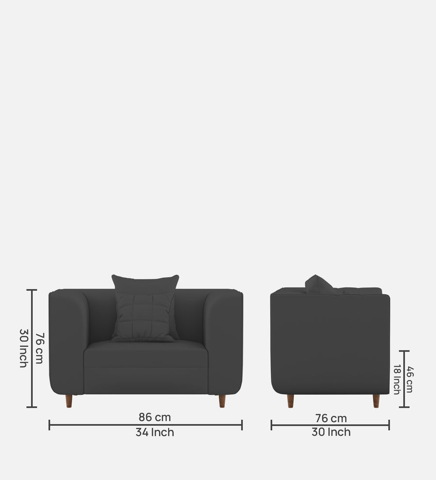 Sumo Velvet 1 Seater Sofa In Davy Grey Colour - Febonic Living