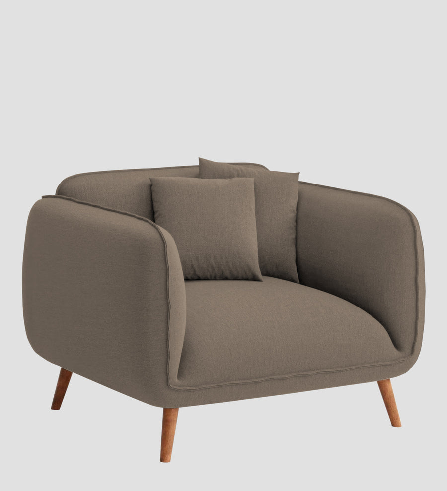 Zia Fabric 1 Seater Sofa In Hazel Beige Colour - Febonic Living