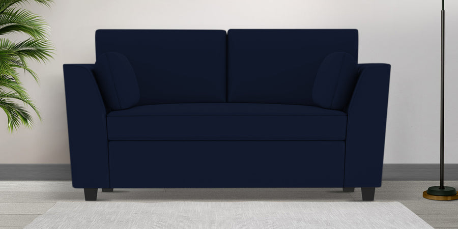 Bristo Velvet 2 Seater Sofa In Indigo Blue Colour With Storage - Febonic Living