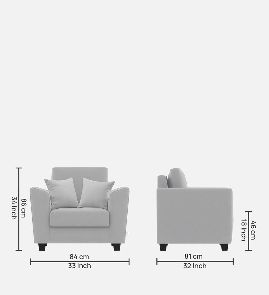 Daku Fabric 1 Seater Sofa In Lit Grey Colour - Febonic Living