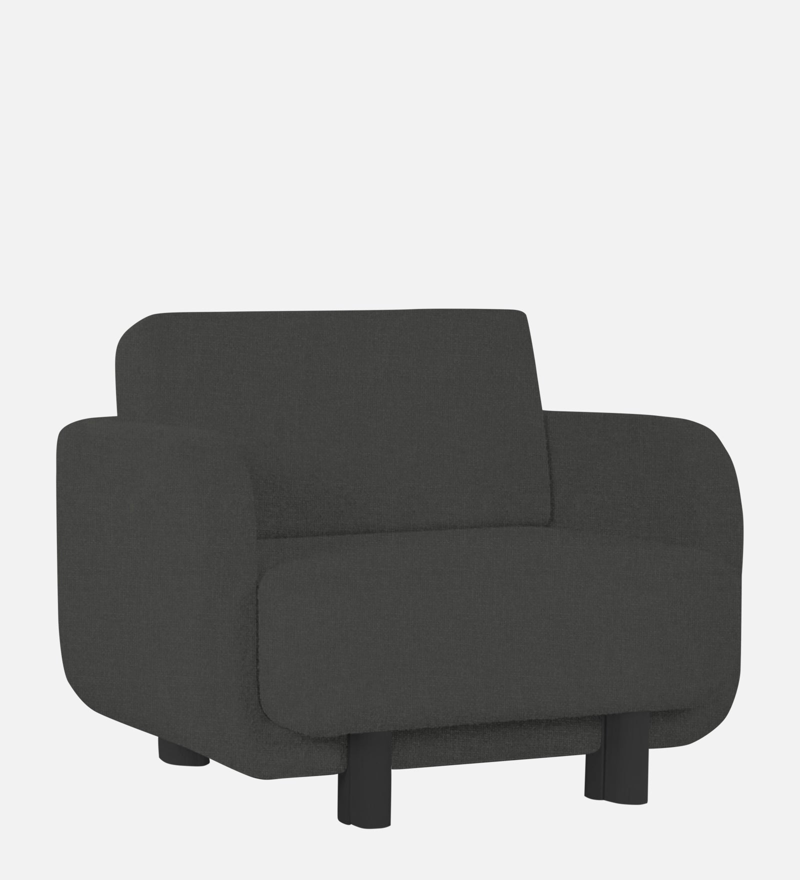 Varu Fabric 1 Seater Sofa In  Charcoal Grey Colour - Febonic Living