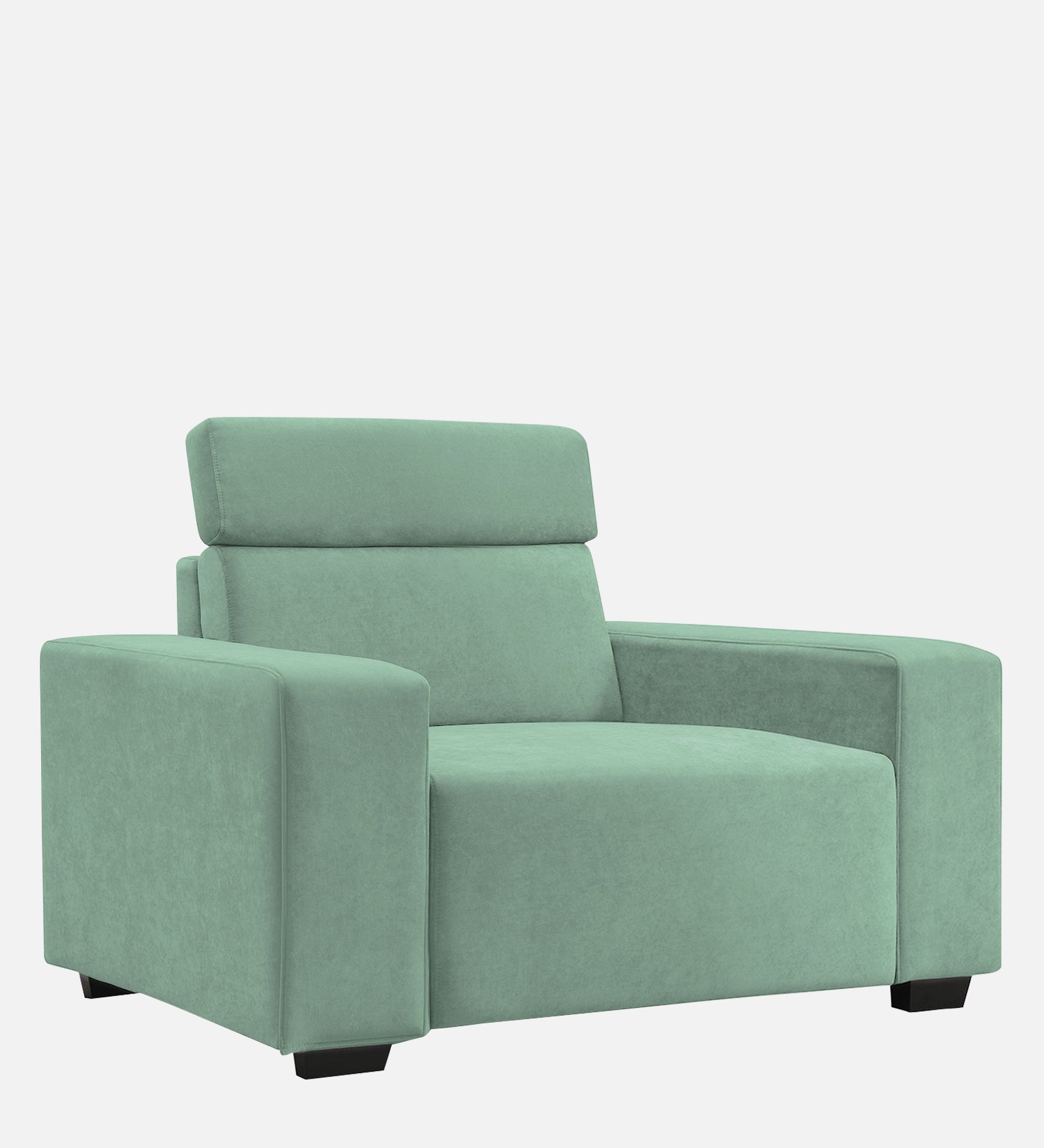 Hiro Fabric 1 Seater Sofa In  Mist Blue Colour - Febonic Living