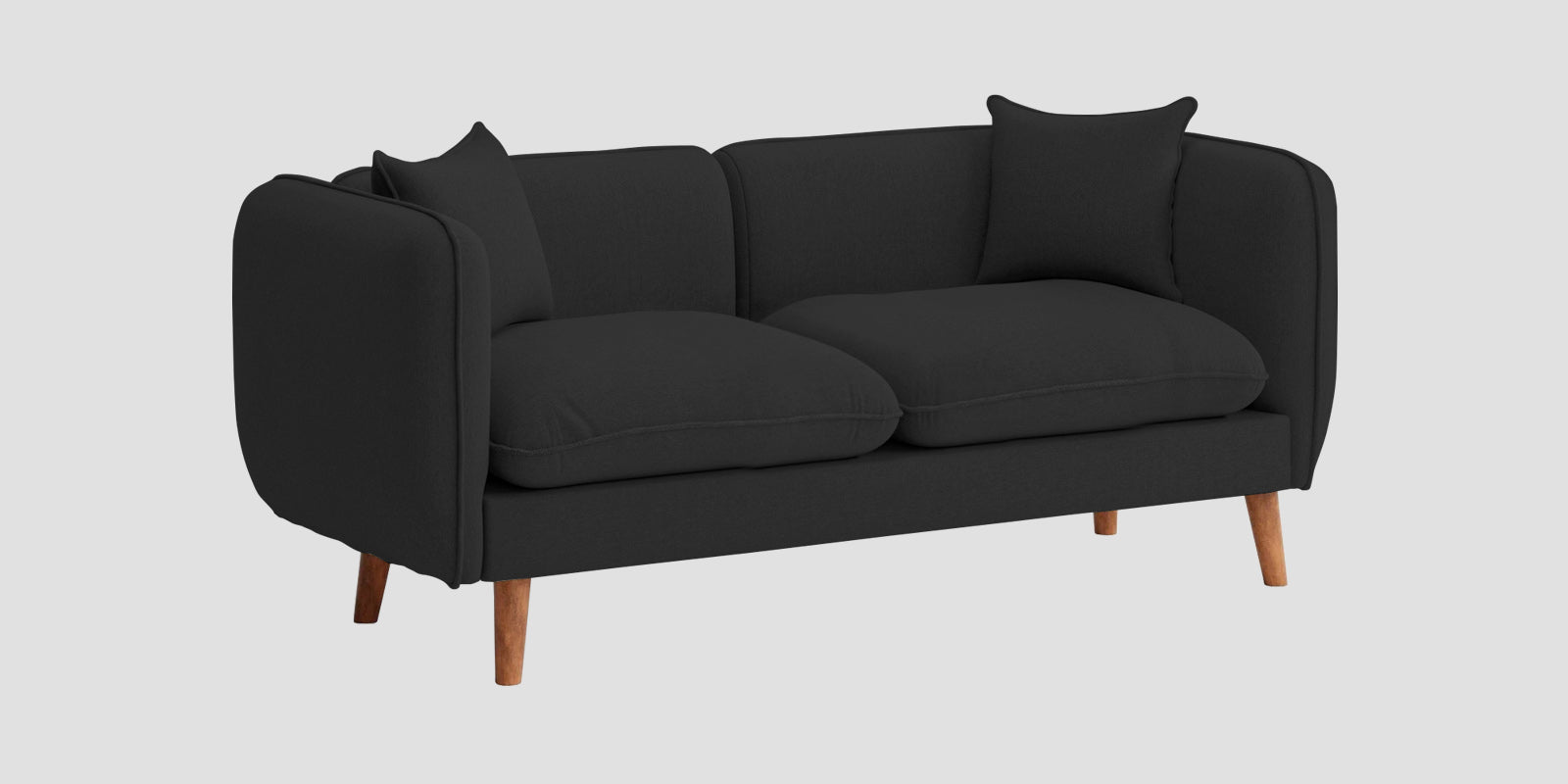 Reva Fabric 2 Seater Sofa In Bitter Black Colour - Febonic Living