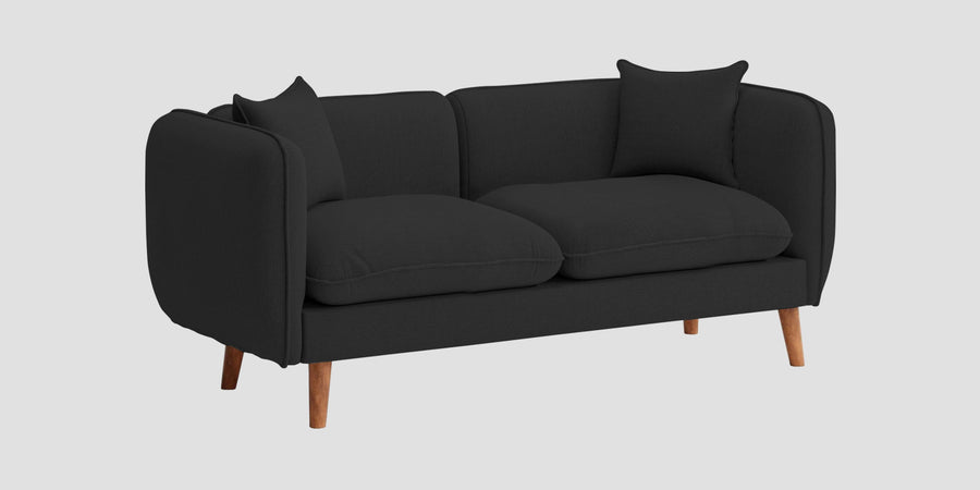 Reva Fabric 2 Seater Sofa In Bitter Black Colour - Febonic Living