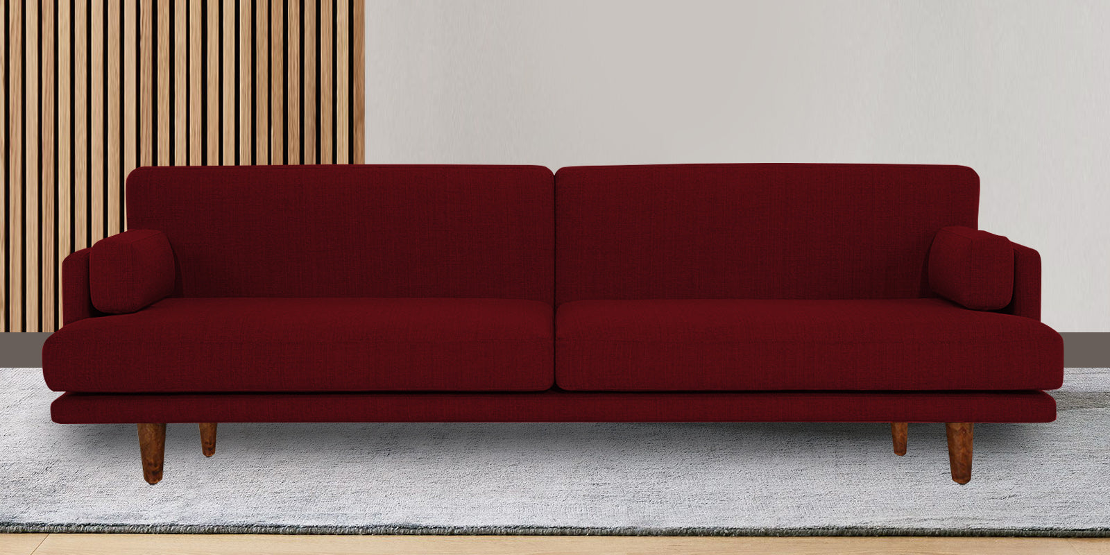 Ricky Fabric 3 Seater Sofa in Ruby red Colour