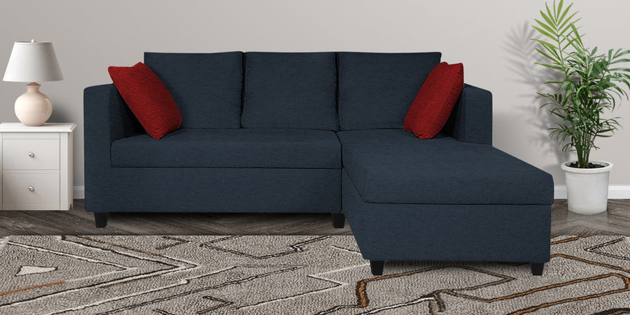 Nebula Fabric Lhs Sectional Sofa 2 Lounger In Denim Blue Colour - Febonic Living