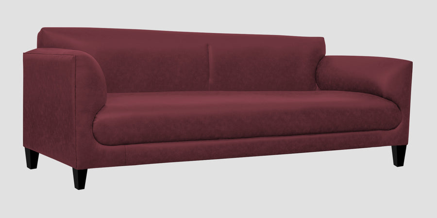 Convi Leatherette 3 Seater Sofa In Burgundy Maroon Colour - Febonic Living