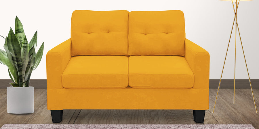 Thomas Fabric 2 Seater Sofa In Bold Yellow Colour - Febonic Living
