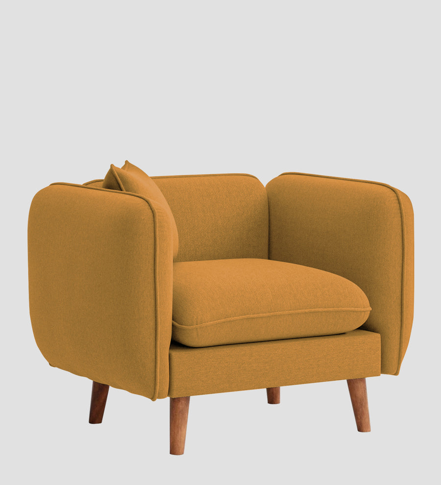 Reva Fabric 1 Seater Sofa In Corn Yellow Colour - Febonic Living
