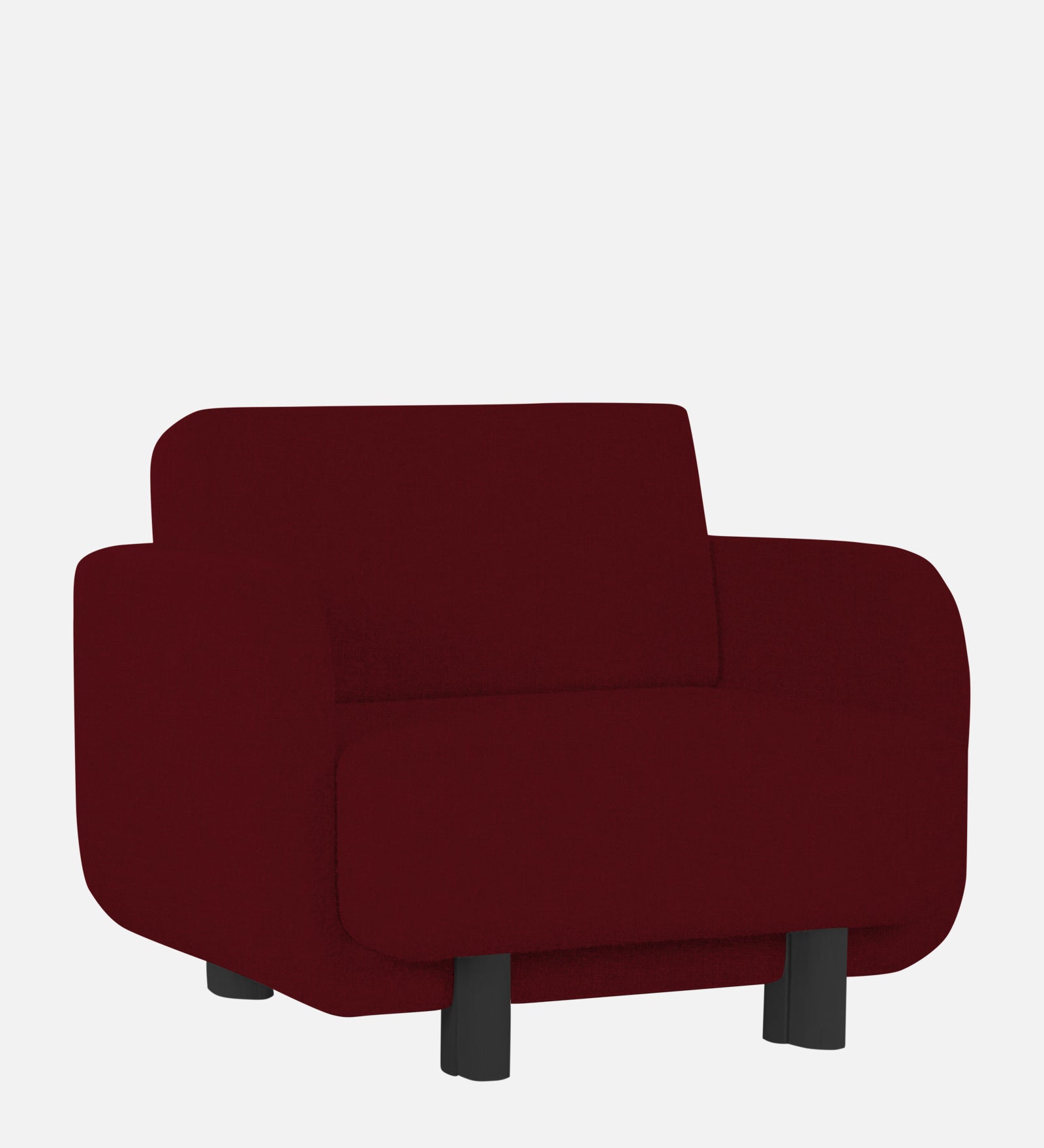 Varu Fabric 1 Seater Sofa In  Ruby Red Colour - Febonic Living