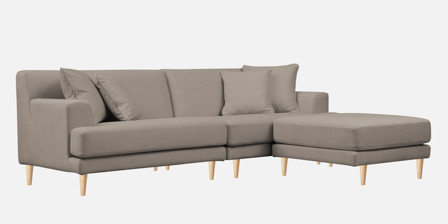 Woody Fabric Lhs Sectional Sofa 3 Lounger In Oat Beige Colour - Febonic Living