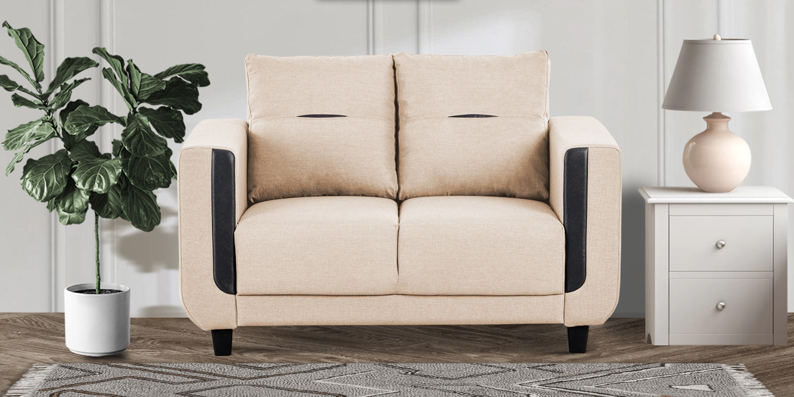 Perry Fabric 2 Seater Sofa in Woom Beige Colour