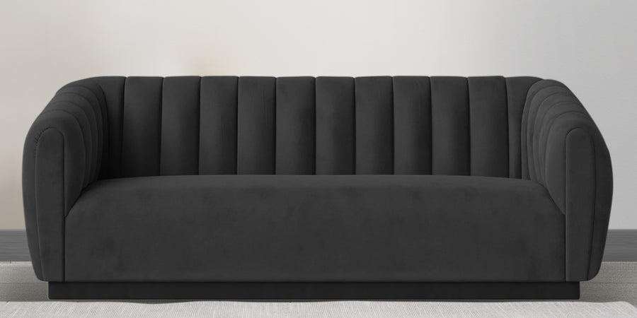 Ferry Velvet 3 Seater Sofa In Hory Grey Colour - Febonic Living