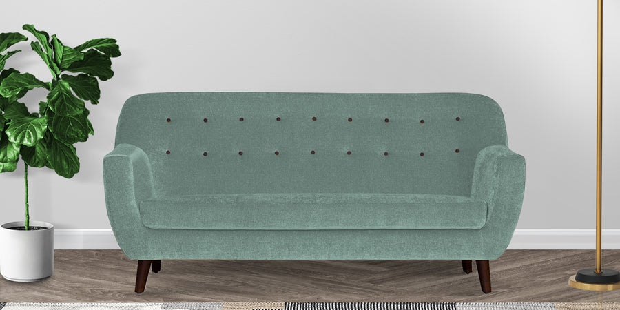 German Fabric 3 Seater Sofa In Suka Blue Colour - Febonic Living