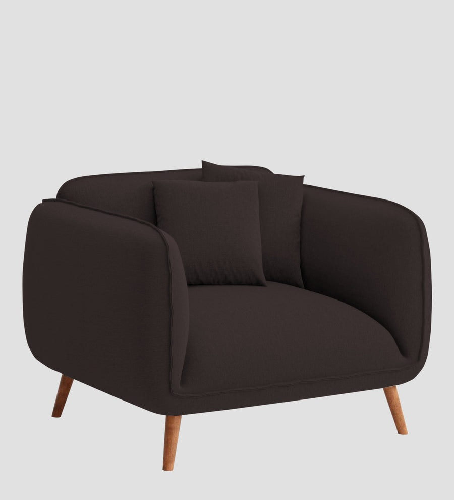 Zia Fabric 1 Seater Sofa In Pebble Brown Colour - Febonic Living