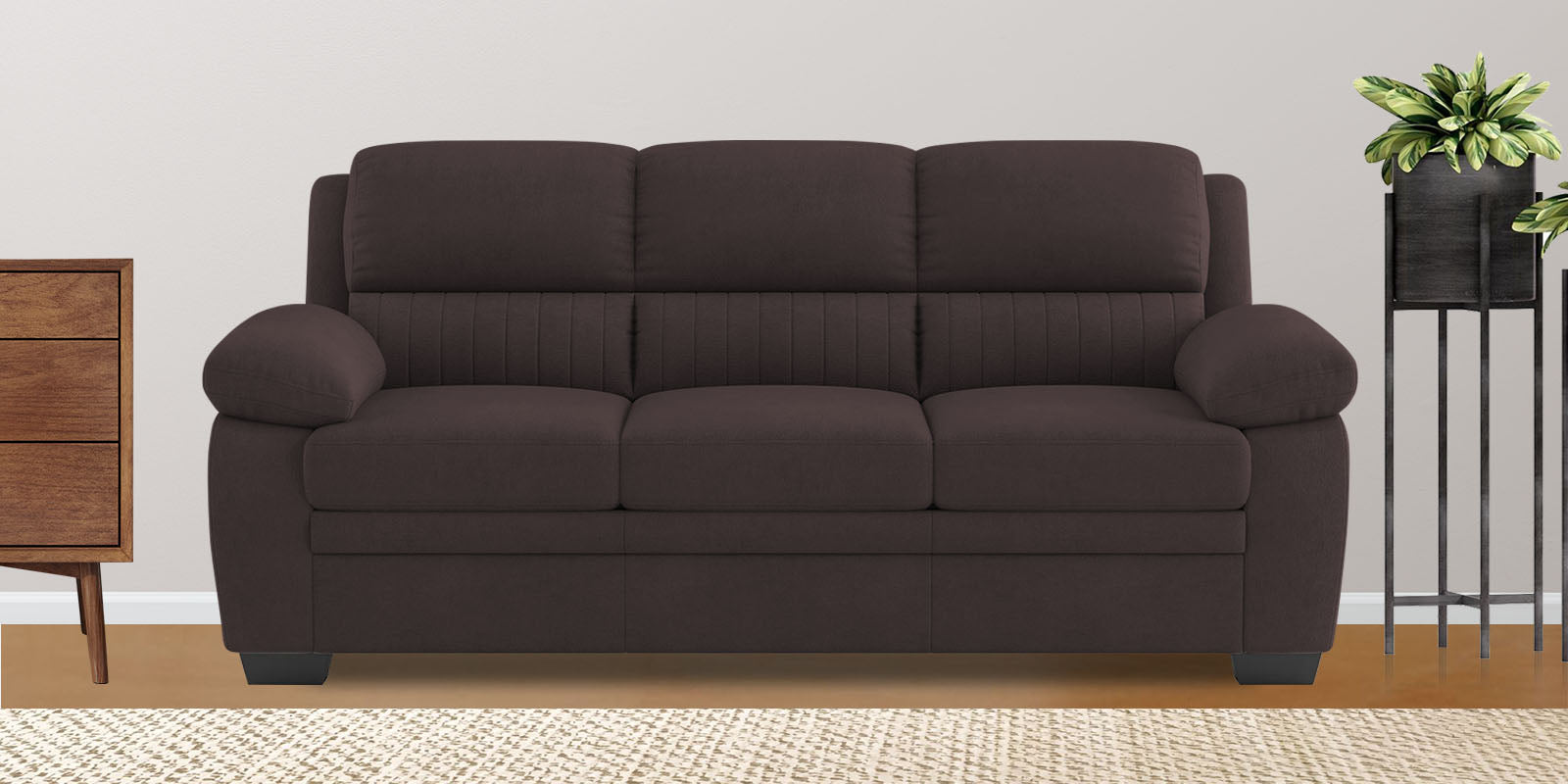 Miranda Velvet 3 Seater Sofa in Mocha Brown Colour