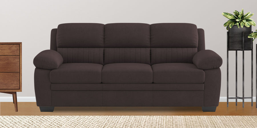 Cantaberry Velvet 3 Seater Sofa In Mocha Brown Colour - Febonic Living
