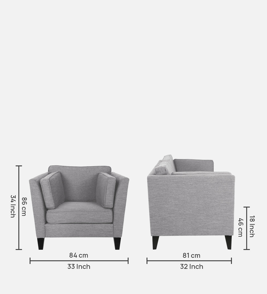 Nigar Fabric 1 Seater Sofa In Lit Grey Colour - Febonic Living