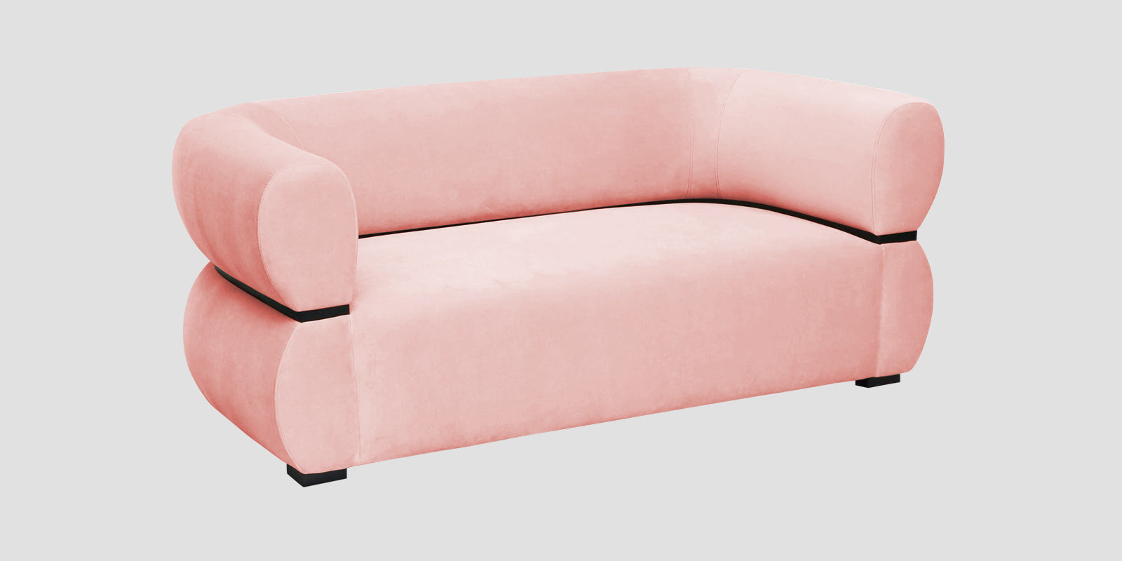 Kula Velvet 2 Seater Sofa In Millennial Pink Colour