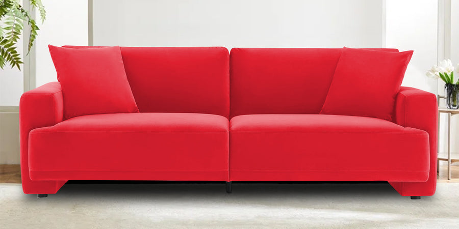 Kosta Velvet 3 Seater Sofa In Ox Blood Maroon Colour - Febonic Living