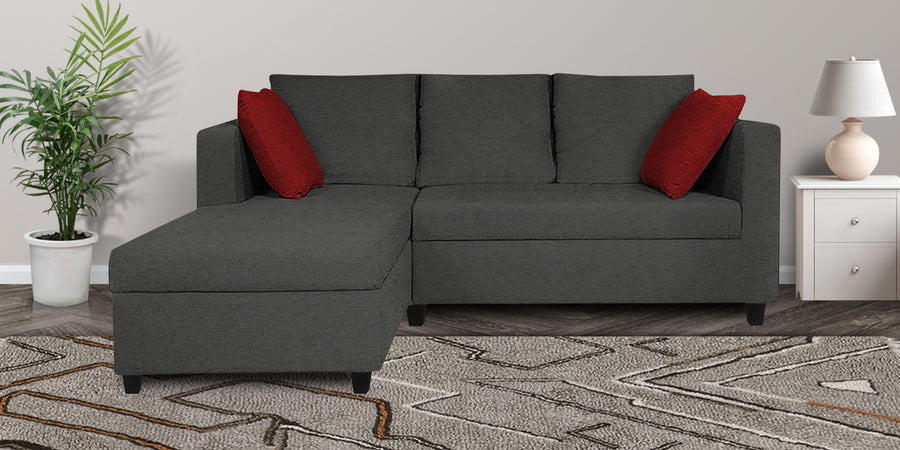 Nebula Fabric Rhs Sectional Sofa 2 Lounger In Charcoal Grey Colour - Febonic Living