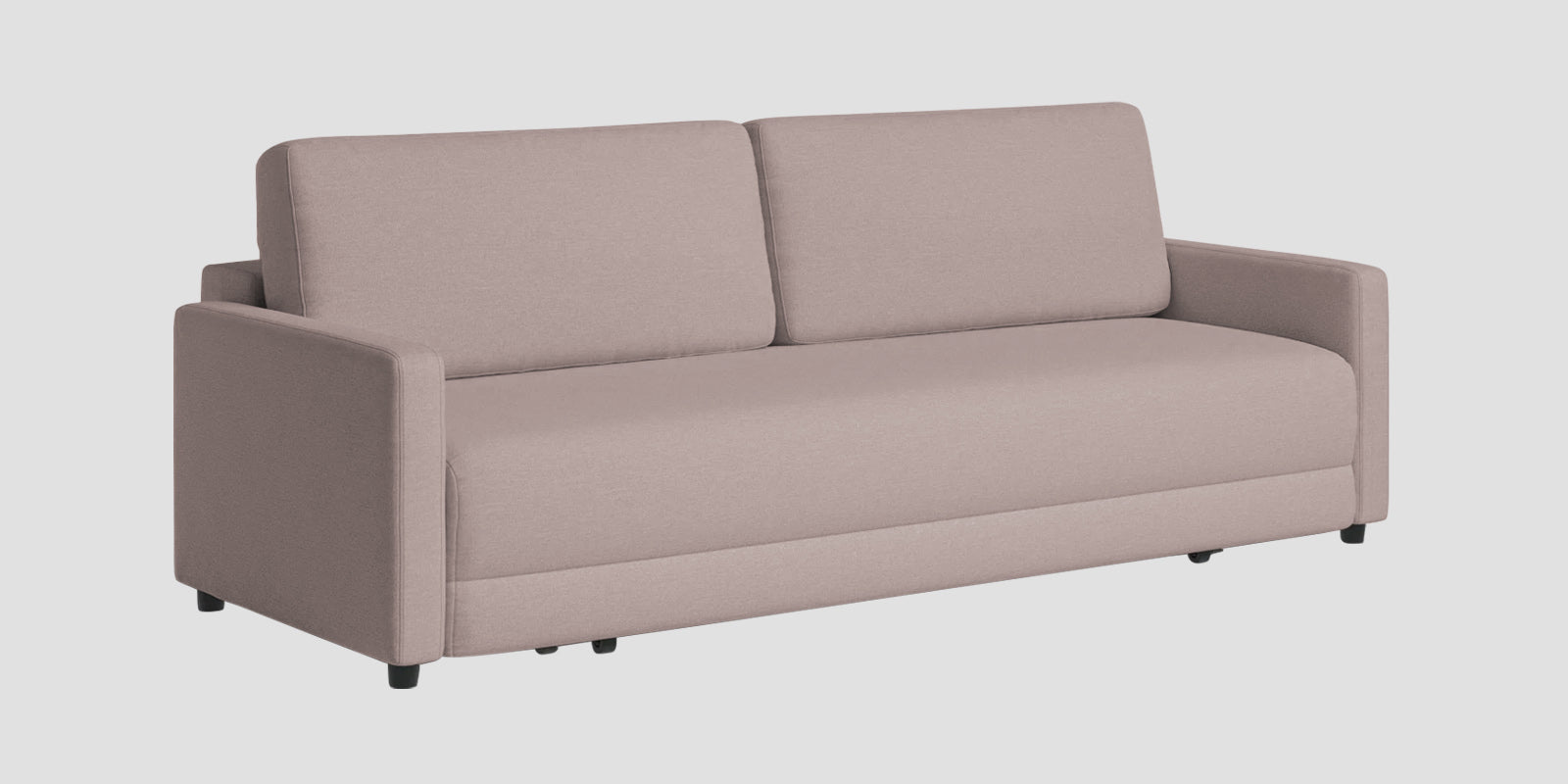 Leora Fabric 3 Seater Convertible Sofa Cum Bed In Almond Beige Colour - Febonic Living