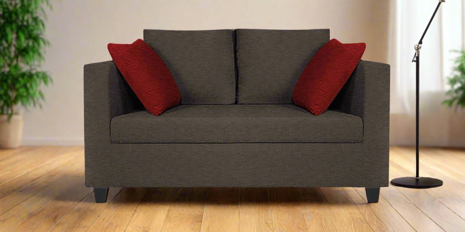 Nuska Fabric 2 Seater Sofa In Caspa Brown Colour - Febonic Living